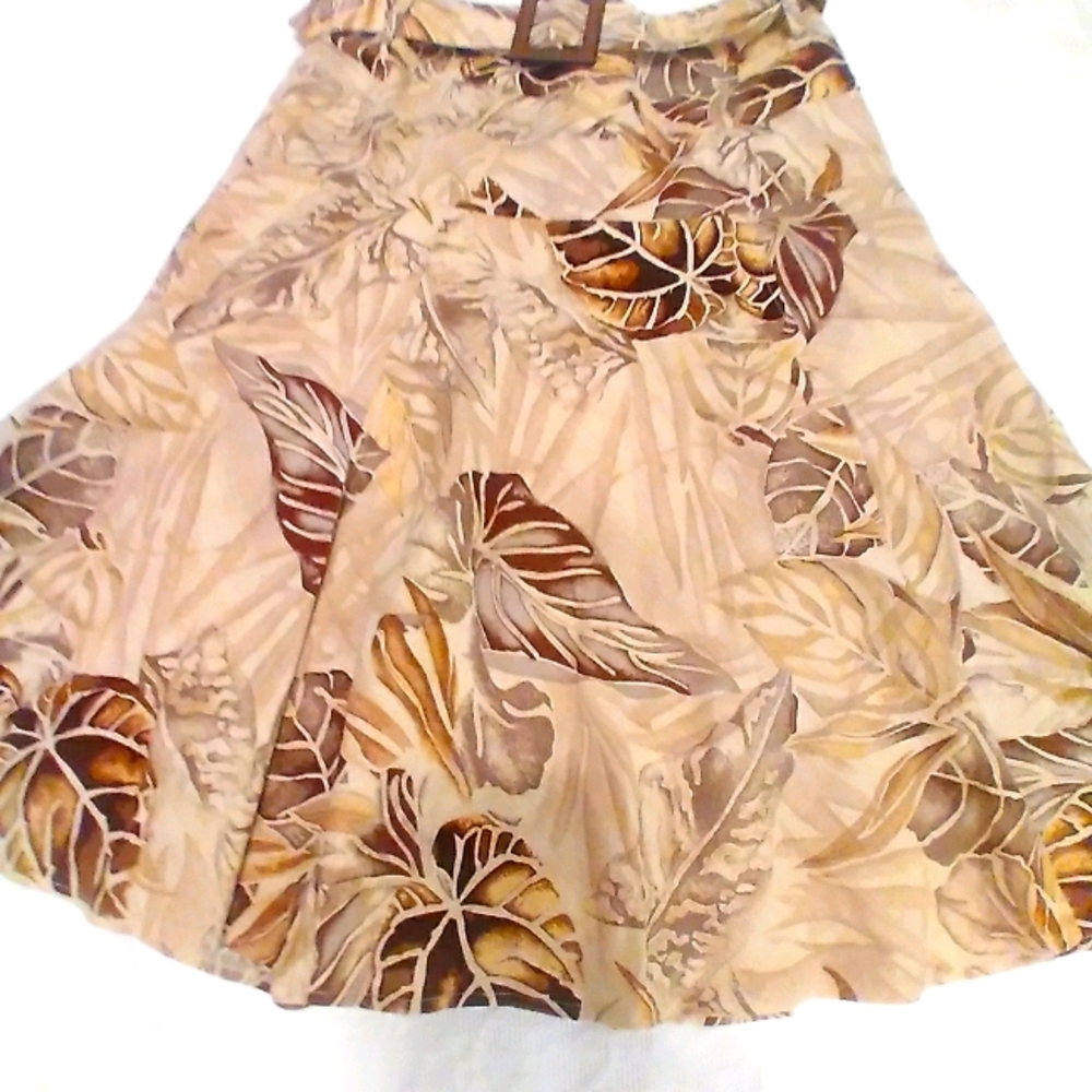 Linea domani leaf print skirt